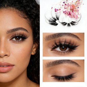 1 Pair Of R Series 60-70mm Mink Hair False Eyelashes Naturally Slim And Long Eyelash Extension