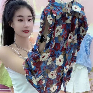 Áo Thun in Hoa Phong Cách Hàn Quốc Rộng Rãi Đa Năng Thời Trang Cao Cấp Dễ Thương Nhỏ Thời Trang Mùa Hè Áo Thun Cổ Polo Tay Ngắn