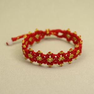 New Ethnic Style Wisdom Hand Cord Bracelet DIY Material Kit Lucky Charm Jewelry for Best Friends Plant Floral Couples Bracelets