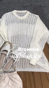 Haruka Blouse Knit - Atasan Rajut Jaring