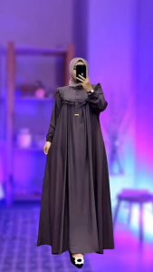 Gamis polos busui friendly bahan crinkle airflow / Gamis Remaja Style Terbaru