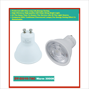 GU10-7AC Elegant LED GU10 Bulb 7W 3000K Warm White Downlight for Bedroom & Hallway Energy-Saving Home Ceiling Lighting
