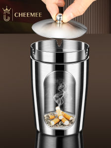 ที่เขี่ยบุหรี่ในรถยนต์สแตนเลสหนาที่เขี่ยบุหรี่ติดรถยนต์อเนกประสงค์สําหรับอุปกรณ์ป้องกันการสูบบุหรี่ภายใน