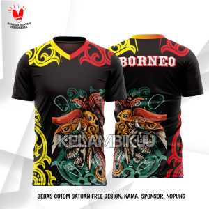 KAOS MOTIF DAYAK CUSTOM/BAJU KAOS MOTIF DAYAK KEREN MURAH/KAOS MURAH MOTIF BATIK CUSTOM TULISAN DAN LOGO