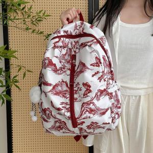 OUDENGPAI | Elegant Chinese Style Large Capacity Womens Backpack Portable Laptop Bag Travel Friendly Lightweight High Aesthetic Value