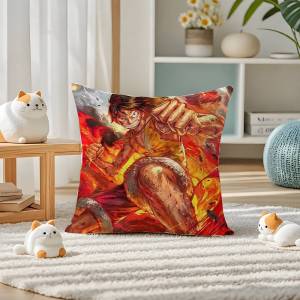 Bandai | One Piece Anime Characters Plush Pillow Cover Soft Short Plush Cushion Cover For Sofa Bedroom Home Decor Gift Decoration