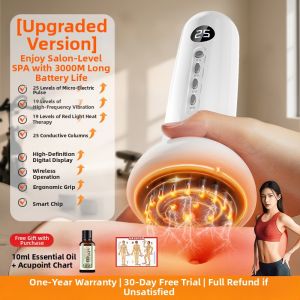 Electric Meridian Brush with Pulse Full Body Massage Comb Scraping Instrument for Shoulder Neck Legs Stomach Body Care K2971