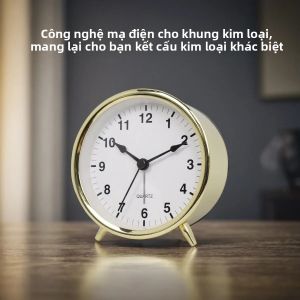 Đồng Hồ Báo Thức Thạch Anh Kim Loại Sang Trọng Nhẹ 38 Inch Đồng Hồ Để Bàn Trang Trí Cổ Điển Phát Sáng Vỏ Mạ Điện Không Bao Gồm Pin