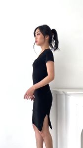 KAYSER Jimin Bodycon Mini Dress Wanita Size S-L Spandex Sutra Womens Dress Fashion 425G