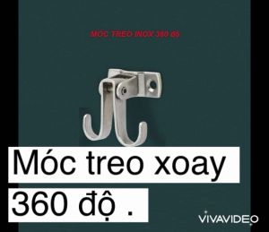 1 CÁI KÈM ỐC. MÓC TREO INOX XOAY ĐƯỢC 360 độ có 2 móc tiện treo đồ chắc chắn.TH 914