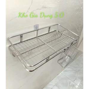 [ BẢO ĐẢM CHẤT LƯỢNG ] Kệ Úp Chén Treo Tường inox 1 Tầng Có Móc Treo