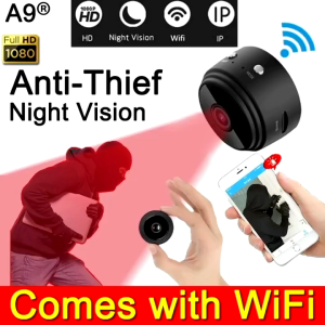 Original A9 1080P Ultra HD Mini CCTV Camera NoWiFi No Internet 360° Panoramic InfraredSecurity Camera Motion Detection