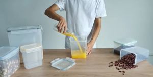 AT-4P 4Pcs Cereal Storage Containers Airtight Food Storage Box Large PP Kitchen Keeper Easy Pouring Lid Sealed Cans (SG STOCK)