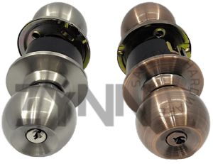 [SG STOCK] NELON DOOR LOCK 587 Security Safety Round Handle Cylinder Knob Set Stainless Steel/ Antic Copper=