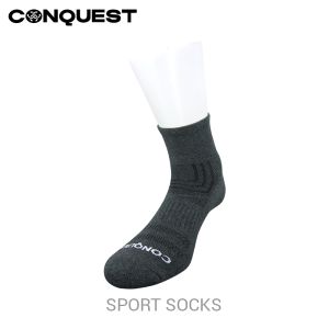 CONQUEST Cotton Spandex Half Length Sport Socks (3 Pairs) CQS08