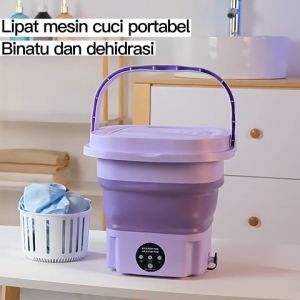 Mesin Cuci Mini Portable 8L Mesin Cuci Lipat Otomatis Mesin Pengering Pakaian Sterilisasi Cahaya Biru