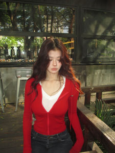 SiuYeaich Oxygen Beauty Womens Knitted Slim Fit Hoodie Cardigan Elastic Outerwear Long Sleeve Regular Length Commute Style