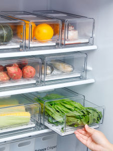 Drainage Drawer Style Refrigerator Storage Box ness Food Grade for Egg Fish Meat Vegetable Special Cold Storage Organizer