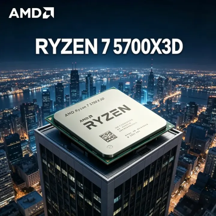 AMD | AMD Powerful DIY Processor AMD Ryzen 7 5700X3D 4.1GHz Boost 8 Cores 16 Threads 105W AM4 Chip Fit For X570 B550 Mainboard