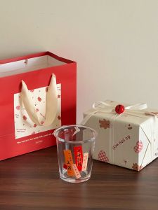 Christmas Gift Box Creative Exam Gifts Good Luck Feng Shui Glass Cup Coffee Water Cup Souvenir round Shape Single Layer Glass