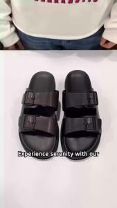 Source Factory Mens Sandals Non-slip Calf Leather Slides Men Beach Slippers Ourdoor Shoes