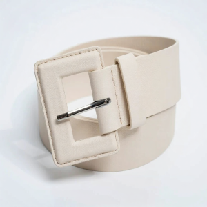 Vintage Commute Square Buckle Cowhide Belt