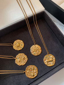CAFFTI | Zodiac Pendant Vintage Necklace Colored Zircon