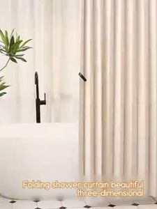 DEEYO 120CM-180CM Waterproof Shower Curtain Bathroom Curtains Washable Cloth Fabric