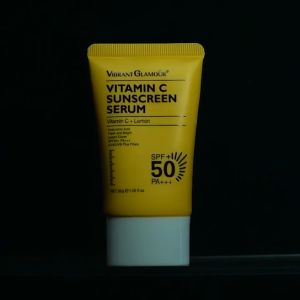 VIBRANT GLAMOUR Vitamin C Sunscreen Cream Whitening Spot Proof Repair Sunscreen SPF 50+ PA+++ UVA/UVB Sunblock 50X C Lemon 3X Ceramide Skin Barrier Repair Brightening Fade Dark Spots Skin Moisturizing 30g - Lazada