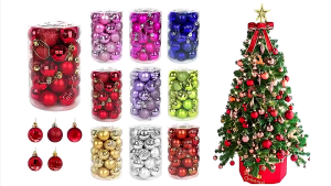 SET 6/12 quả châu trang trí noel 5cm/6cm MẪU E28/E13 Treo Cây Thông Giáng Sinh TTNTSS425