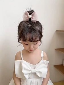 Klip Rambut 🐻儿童蝴蝶结发绳新款不伤发女童宝宝扎头发皮筋头饰 Childrens bow hair rope new style does not hurt the hair girls baby hair rubber band headdress