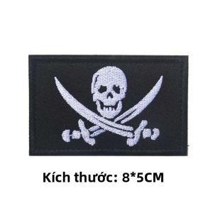 Râu Đen Edward Giảng Dạy Cờ Cướp Biển Quốc Huy Chiến Thuật Huy Hiệu Vải Táo Móc Và Vòng Dán Cường Lực Cho Tay Và Ba Lô