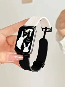 Honor Fit Smart Watch Band 4/5 Magnetic Silicone Strap Color Block Design Compatible with Haylouwatch No Battery Included