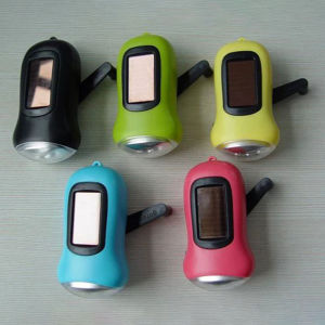 Chinatera Hand Crank Dynamo Solar Flashlight Tent Light Portable LED Flashlight for Outdoor Camping Mountaineering Hiking Torch Lantern