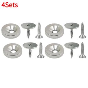 Concealed Cabinet Door Magnet Closer Round Metal Magnetic Latch Magnetic Furniture Door Catch with Screws Hardware Fittings