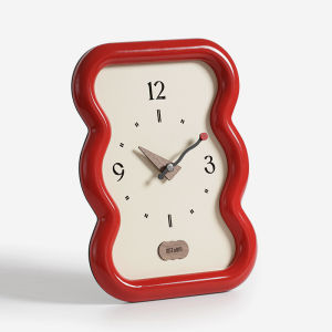 นาฬิกาตั้งโต๊ะ Mandelda ตกแต่งห้องนั่งเล่นสไตล์เรียบง่าย วัสดุไม้ นาฬิกาตั้งโต๊ะแบบเรียบง่าย สไตล์ครีม ตกแต่งห้องนั่งเล่น