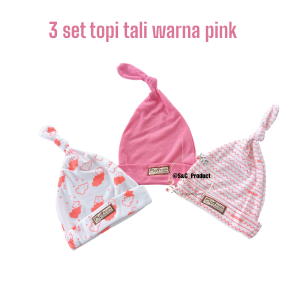 Set Topi Bayi Seri Coksu Motif Karakter 3 pcs - Warna Pastel untuk 0-4 Bulan