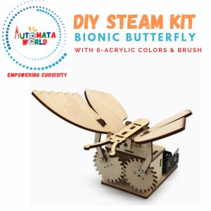 Automata World Bionic Butterfly Robotic DIY Kit STEAM DIY Kit Children Party gift STEM toys with coloring set for kids