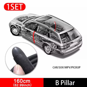 Trimmable EPDM B‑Pillar Gap Filler Rubber Strip Noise‑Suppression Dust‑Block Door Edge Weather Seal 1.6M & 2M