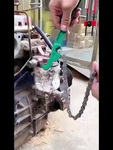 1 pc Heavy Duty Adjustable Chain Ratchet Wrench Multifunctional Oil Filter & Pipe Removal Tool for Auto Maintenance