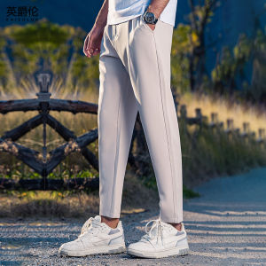 กางเกงขายาวทรงตรงเอวสูงทรงหลวมสำหรับผู้ชาย Enjeolon กางเกงขายาวทรงตรงทรงหลวมสำหรับผู้ชาย กางเกงขายาวทรงตรง