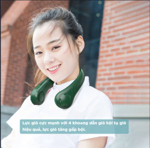 Quạt điện đeo Cổ  Không Cánh  Quạt Thổi Vòng Cổ Mini Sạc Usb