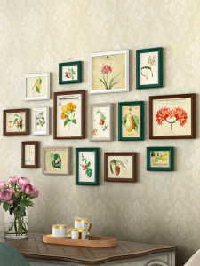 Photo Wall Decoration Solid Wood Picture Frame Wall Punch-Free Combination Photo Frame Wall-Mounted Photo Wall Creative Trending Photo Album