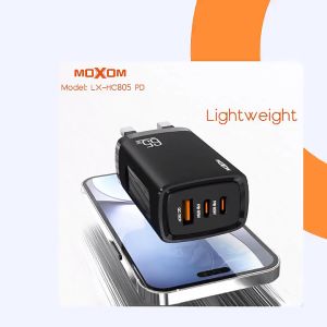 MOXOM LX-HC805 PD 65W GAN FAST CHARGER WITH TYPE-C TO TYPE-C CABLE