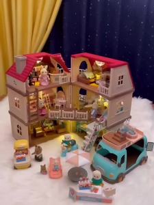1:12 Miniature Furniture Forest Family Kitchen Toy Dining Table Dollhouse Accessories Bathroom Pretend Play For Girl Gifts Toys