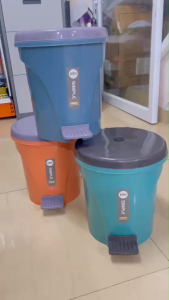 ถังขยะทรงกลมฝาม่วง มี 3 สี ให้เลือก กรม -เขียวมิ้นเข็ม -ส้ม