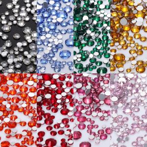 14400Pcs Wholesale SS3-SS20 Glass Flatback Rhinestone Glitter Crystal AB Non Hotfix Glue On Stone for DIY Nail Art Decoration