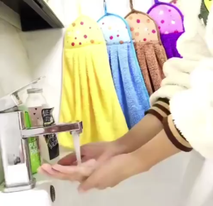 Kain Lap Tangan Gantung Handuk Microfiber Motif Hand Towel Serbaguna