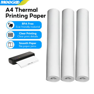 Thermal Paper for Portable Thermal Printer BPF Free Material Safe High Quality Printing Paper Roll 1Roll/3Roll/5Roll A4 MeeGoo