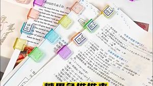20pcs Plastic Binder Clips Reusable Colorful Push Clip Paper Fixing ClipFolder